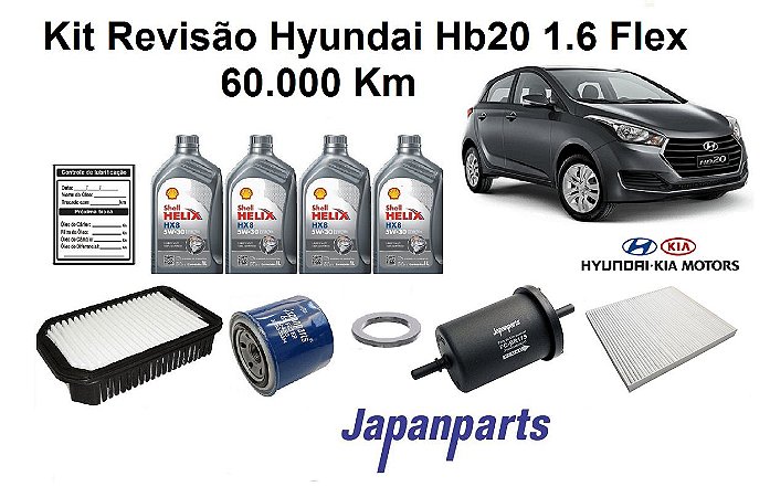 KIT REVISÃO HYUNDAI HB20 1.6 FLEX 60 MIL KM
