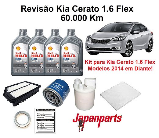 Kit Revisão Kia Cerato 1.6 Flex 2014 Em Diante 60 Mil Km