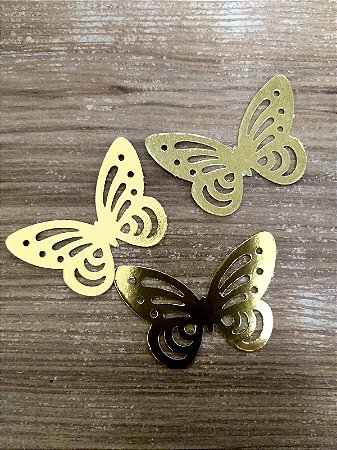 Borboletas de Papel Dourado (8 unids)