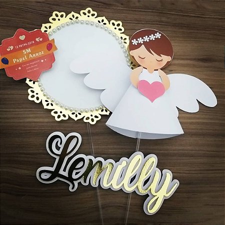 TOPO ANJO 3D dourado