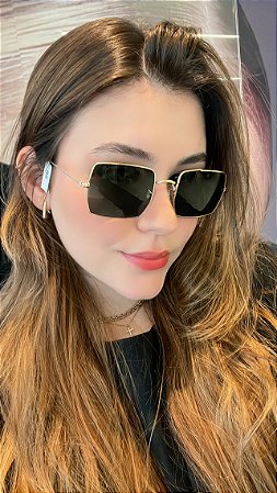 ÓCULOS DE SOL NEXT UNISSEX  – QUADRADO EM METAL DOURADO COM LENTE G15