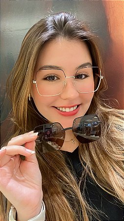 Óculos Feminino Clip-on Quadrado