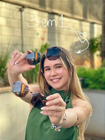 Óculos Clip-on 3 em 1 - feminino