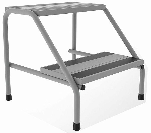 Escada com 2 degraus com lixa anti derrapante