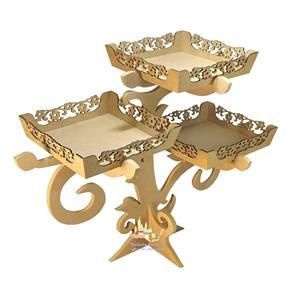 Suporte para Balas e Doces Arvore 3 Cestas Trabalhada - MDF