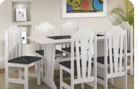 Mesa de Vidro 6 cadeiras