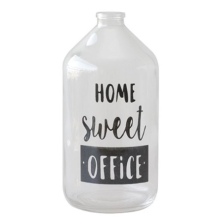 Vaso garrafa de vidro - Home sweet office