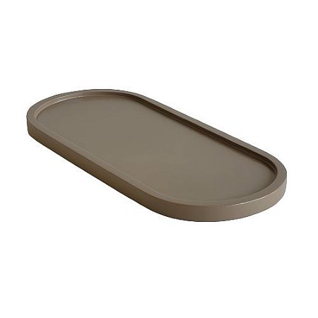 Bandeja de MDF Oval Laqueada Capuccino