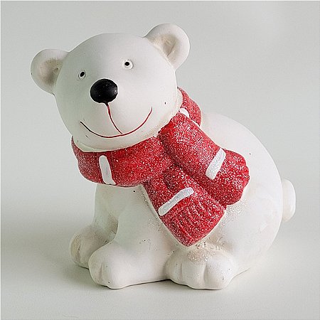 Urso de Natal de cerâmica