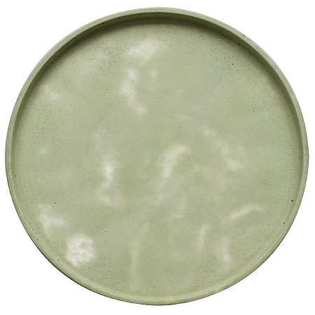 Prato de cimento na cor verde claro - 25cm