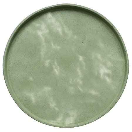 Prato de cimento na cor verde folha - 25cm