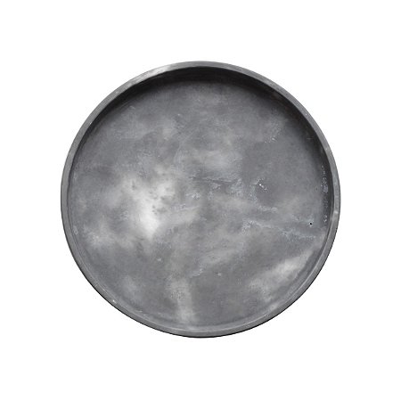 Prato de cimento fundo na cor cinza escuro - 17cm