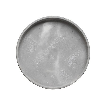 Prato de cimento fundo na cor cinza claro - 17cm