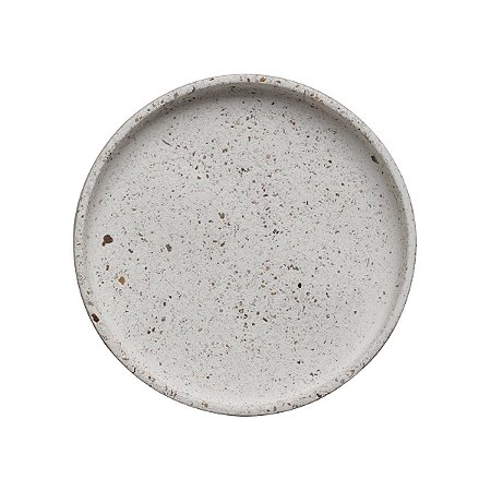 Prato de cimento fundo com textura de conchinhas - 17cm