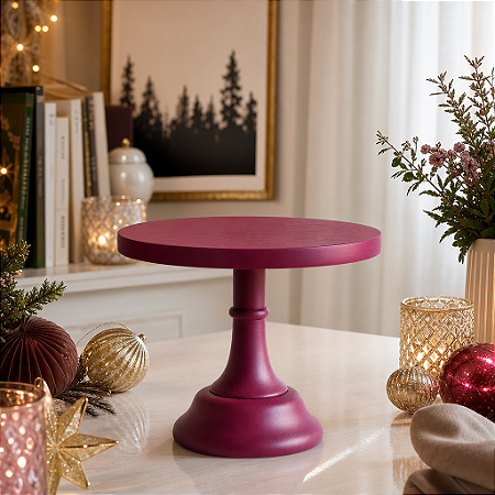 Boleira de Madeira Lisa - Caxeta Magenta