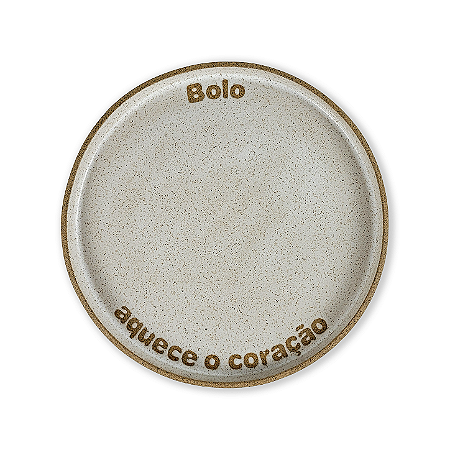 Boleira Cerâmica e Madeira - Bolo Aquece o Coração