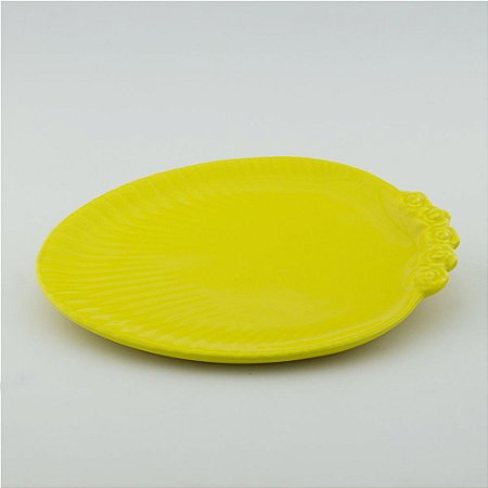 Prato Oval amarelo - grande (26x33cm)