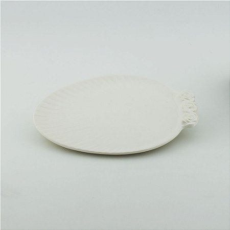 Prato Oval branco - pequeno (21x27cm)
