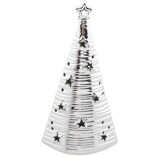 Árvore de Natal em cerâmica com LED - prata
