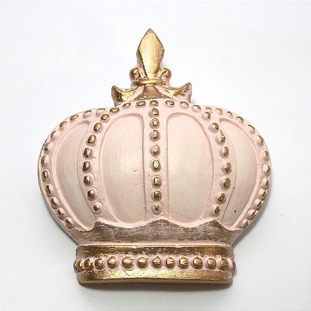 Coroa Decorativa de Parede - Rosa e Dourada