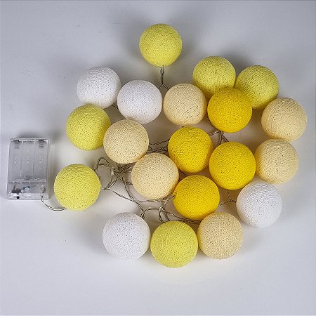 Cordão de luz - Tons de amarelo e branco