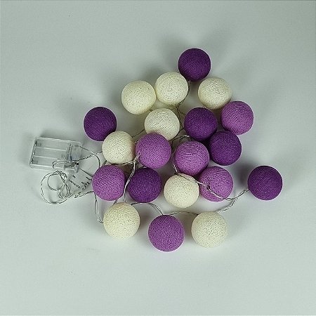Cordão de luz - Violeta e creme