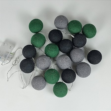 Cordão de luz - Preto, verde e cinza escuro
