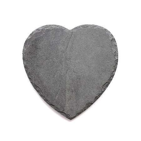 Prato Coração em Ardósia - Acabamento Rústico (18x18cm)