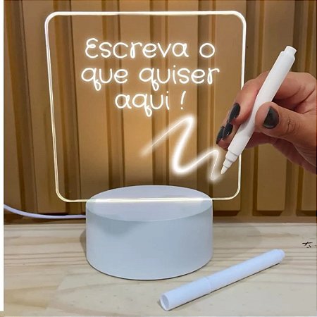 LUMINARIA DE ESCREVER - RETANGULAR ACRILICO 3MM - USB TOP1368