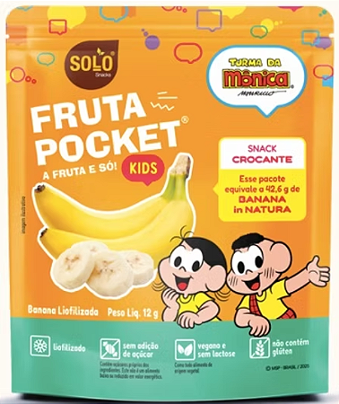 Chips de Banana liofilizada Fruta Pocket KIDS Turma da Mônica '12g