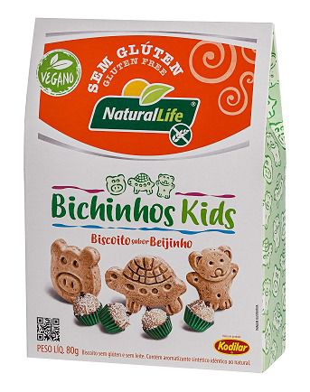 Biscoito Bichinhos Kids sabor Beijinho | Sem glúten e vegano (80g)