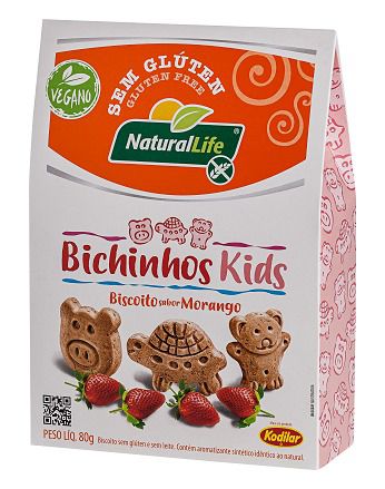 Biscoito Bichinhos Kids sabor Morango | Sem glúten e vegano (80g) -  SnickSnacks