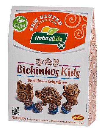 Biscoito Bichinhos Kids sabor Brigadeiro | Sem glúten e vegano (80g)