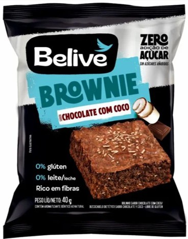 Brownie Chocolate com Coco | Zero açúcar (40g)