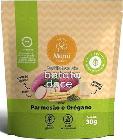 Palitinhos de Batata Doce e Polvilho com Parmesão e Orégano (30g)