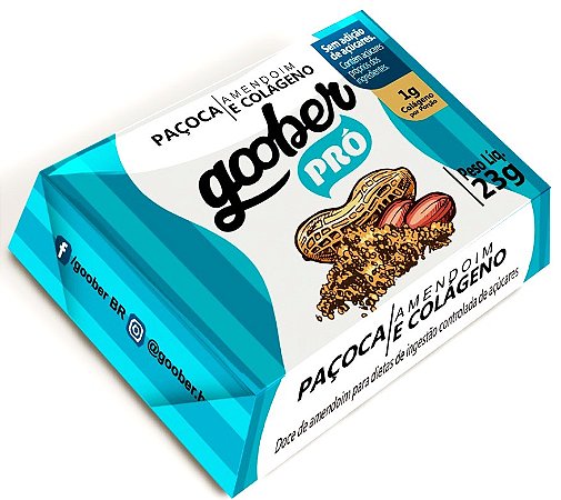 Paçoca de Amendoim com Colágeno | Sem adição de açúcar (23g)
