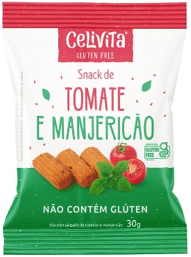 Biscoito Salgado de Tomate e Manjericão | sem glúten e sem leite (30g)