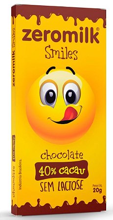 Chocolate Smiles 40% Cacau Tablete | Zeromilk (20g)