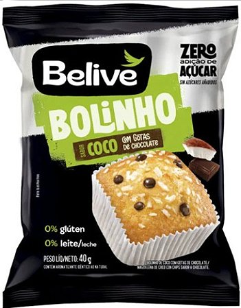 Bolinho Coco com gotas de Chocolate | Zero açúcar (40g)