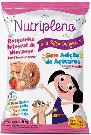 Biscoito Show da Luna | Rosquinha Integral de Morango | ZERO Açúcar (30g)