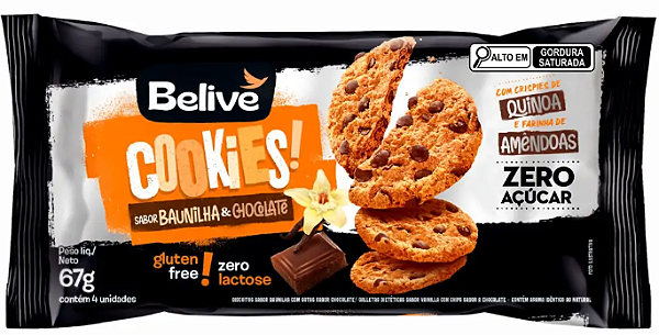 Cookies sabor Baunilha e Chocolate | sem leite e zero açúcar '67g