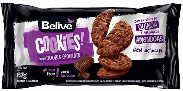 Cookies sabor Double Chocolate | Zero açúcar (67g)
