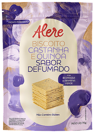 Biscoito Castanha e Quinoa Defumado | sem glúten e vegano '70g