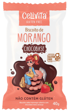 Biscoito de Morango Chocobase | sem glúten e sem leite (40g)