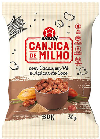 Canjica de Milho com Cacau em pó e açúcar de Coco (50g)