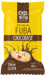 Biscoito de Fubá Chocobase | sem glúten e sem leite (40g)