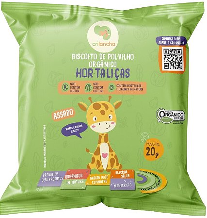 Biscoito de Polvilho Hortaliças | orgânico e sem leite '20g - NOVO PESO