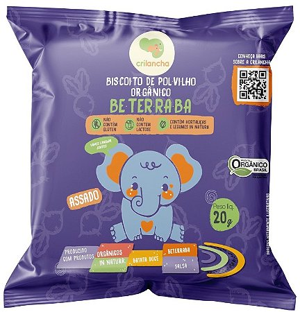 Biscoito de Polvilho Beterraba | orgânico e sem leite '20g - NOVO PESO