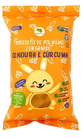 Biscoito de Polvilho Orgânico Cenoura e Cúrcuma | sem Leite ' 40g