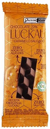 Chocolate 70% cacau Caramelo Salgado em tablete | sem lactose e zero açúcar (20g)